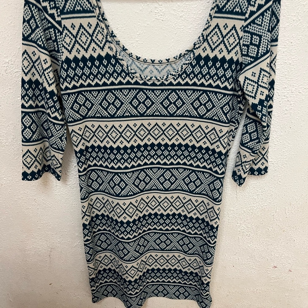 Chic Geometric Patterned Midi Dress